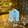 Snowy Christmas Blue House Decoration 'Snuggle Weather', thumbnail 1 of 2