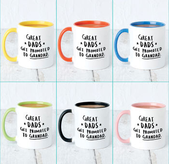 'Great Dads Get Promoted To Grandad/Grandpa' Mug, 2 of 9