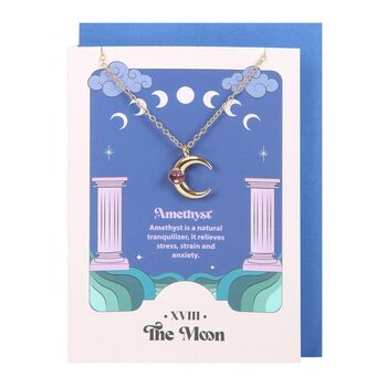 The Moon Celestial Amethyst Necklace Card, 2 of 3