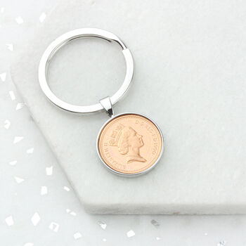 Personalised 30th Birthday One Pence Keyring, 3 of 12