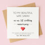 Personalised 1st Wedding Anniversary Card For Husband Or Wife, thumbnail 1 of 7