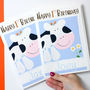 Personalised Farm Cow Age Birthday Card, thumbnail 8 of 9
