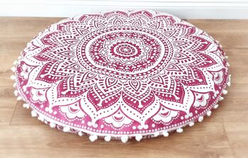 Round Ombre Mandala Floor Cushion Cover, 5 of 7