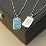 Personalised Men's Blue Turquoise Dog Tag Necklace, thumbnail 1 of 8