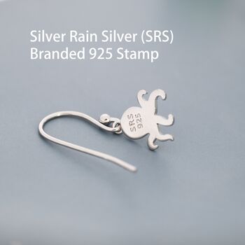 Sterling Silver Octopus Drop Hook Earrings, 7 of 11