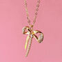 Gold Plated Bow Necklace, thumbnail 6 of 8