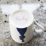 Peacock Print Illustrated Espresso Cup And Saucer, thumbnail 4 of 6
