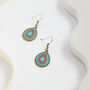 Sea Green And Magenta Teardrop Antique Earring, thumbnail 3 of 3