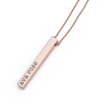 Personalised Rose Gold Plated Bar Necklace, 12 of 12