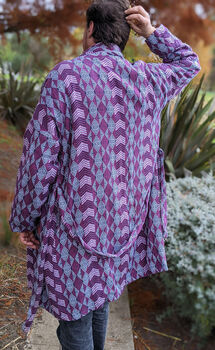 Purple Royal Lavender Robe ~ Aristocrat Unisex Kimono Jacket, 7 of 7