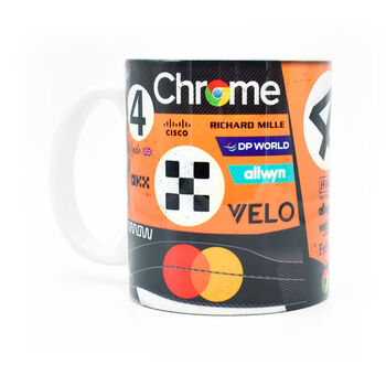 Norris 2025 Formula Racing Car Retro Livery Mug, 3 of 3