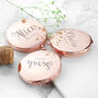 Personalised Round Rose Gold Plated Compact Mirror, thumbnail 3 of 5