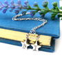 Sterling Silver Zodiac Sign Initial Star Birthday Necklace, thumbnail 1 of 8