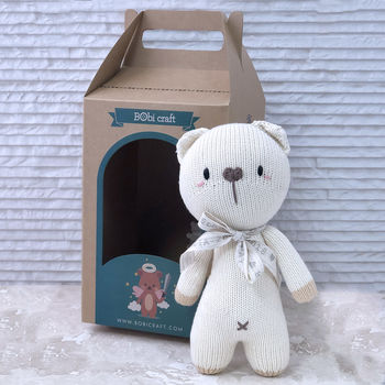 Personalised Hand Knitted First Teddy Bear, 6 of 12