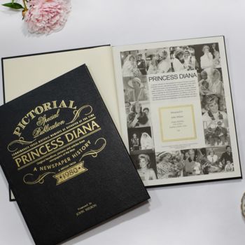 Personalised Princess Diana Leather Biography Book, 3 of 7
