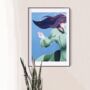 Woman In Olive Illustrated Art Print, thumbnail 1 of 6