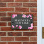 Pink Magnolia Slate House Number Or Name Sign, thumbnail 1 of 2