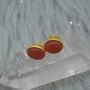 Carnelian Stud Earrings: Silver Or Gold, thumbnail 2 of 9
