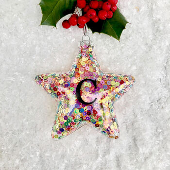 Personalised Christmas Star Sequin Decoration, 2 of 3