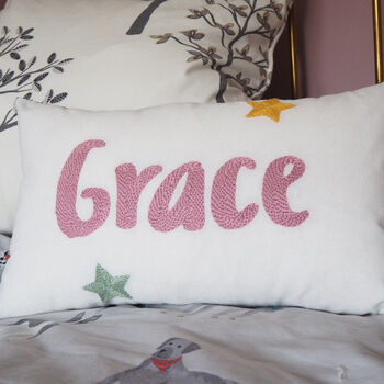 Personalised Name Cushion With Stars, 5 of 7