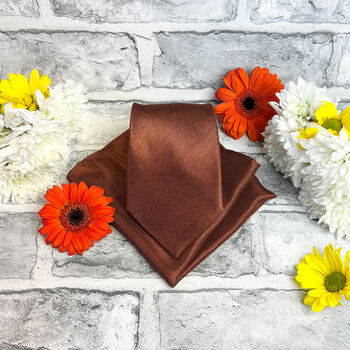 Russet Shantung Wedding Tie Set, 2 of 6