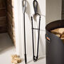 Cut Out Black Log Bucket With Poker And Tongs, thumbnail 5 of 5
