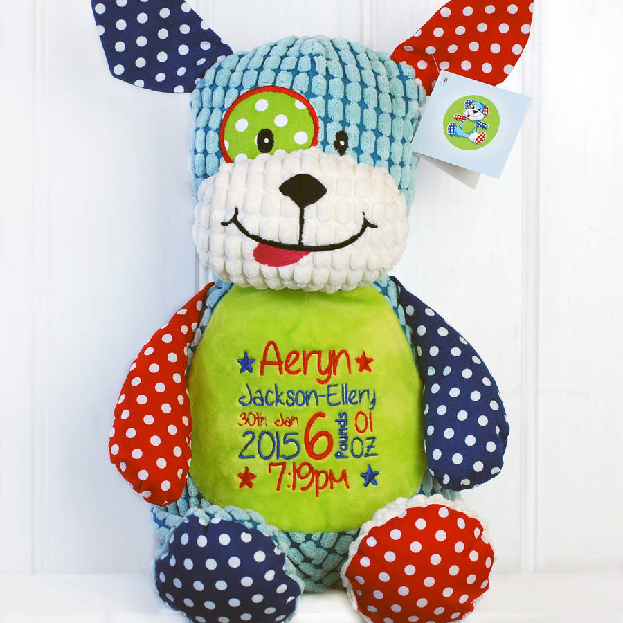 Personalised New Baby Harlequin Soft Toy, 1 of 10