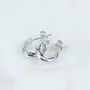 Mini Sterling Silver Russian Wedding Ring Hoop Earrings, thumbnail 1 of 6