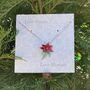 Poinsettia Christmas Flower Necklace, thumbnail 5 of 6