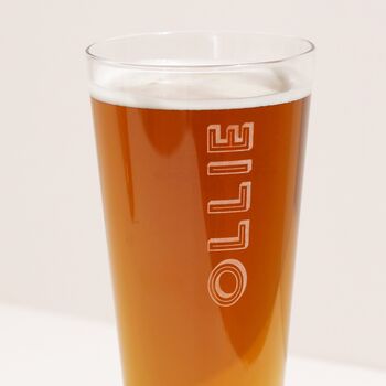 Personalised Bold Name Pilsner Pint Glass, 3 of 5
