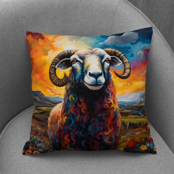 Black Faced Sheep Hand Made Poly Linen Cushions, 9 of 9