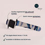 Blue Leaves Vegan Leather Apple Watch Band, thumbnail 5 of 7
