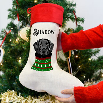 Personalised Dog Christmas Jumper Present Stocking, 2 of 12