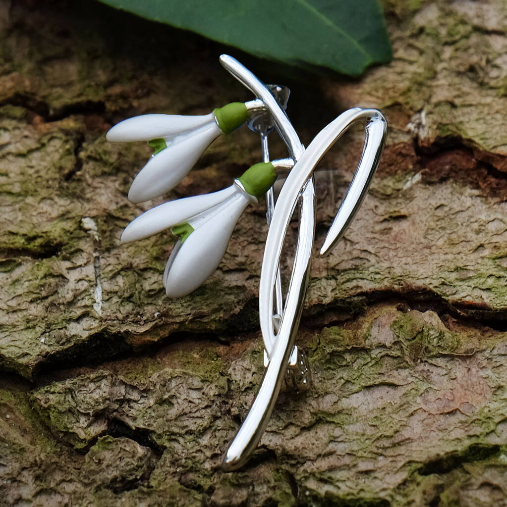 Snowdrop White Flower Brooch, 1 of 6