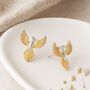 Sterling Silver And Gold Plated Phoenix Stud Earrings – 10mm, thumbnail 1 of 6