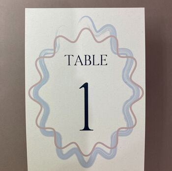 Modern, Fun, Wavy Colourful Table Numbers, 4 of 6