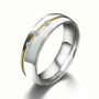 Stainless Steel Silver Plated Band Promise Ring Set, thumbnail 5 of 5