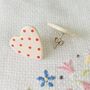 Ceramic / Silver Plated Pink Heart Stud Earrings, thumbnail 6 of 7