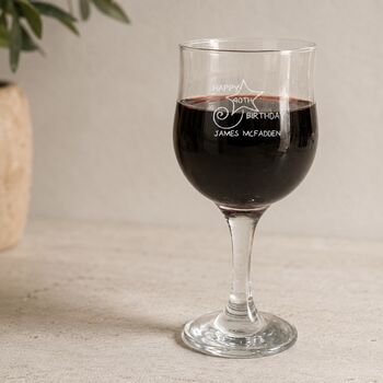 40th Birthday Gift Engraved Wine Glass, 3 of 12