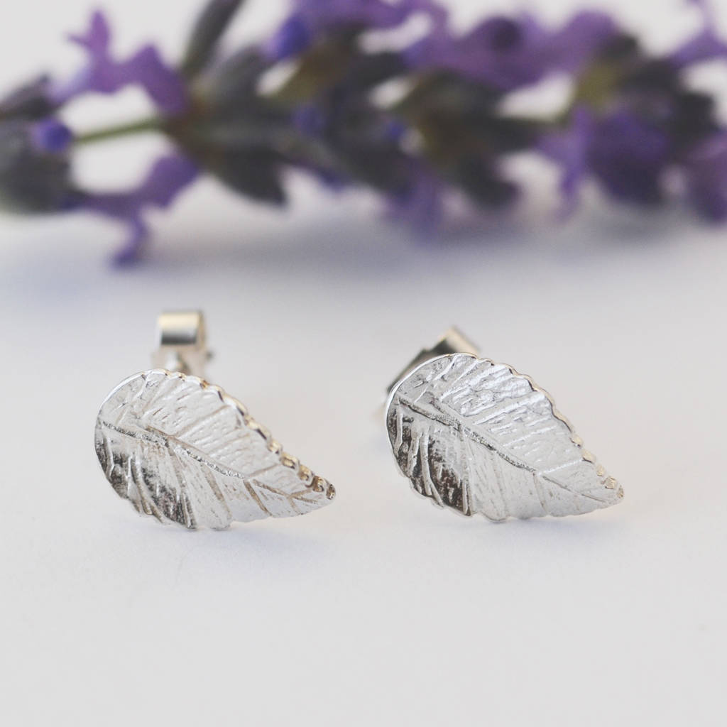 Sterling Silver Leaf Earrings By Heather Scott Jewellery