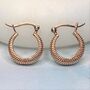 Small Huggie Hoop Textured Sterling Silver Earrings, thumbnail 9 of 10