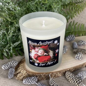 Personalised New Baby Photo Christmas Candle, 2 of 10