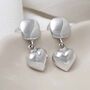 Sterling Silver Heart Droplet Studs, thumbnail 5 of 5