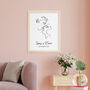 Personalised Romantic Line Art Kissing Couple Print, thumbnail 11 of 11