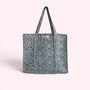 Pale Blue Ditsy Floral Quilted Cotton Tote Bag, thumbnail 2 of 5