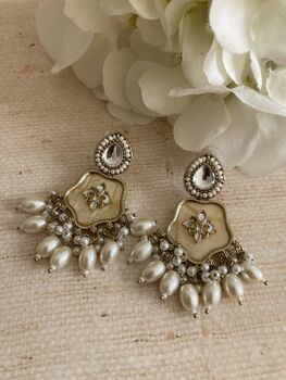 Antique Gold Mother Of Pearl Earrings, 4 of 9