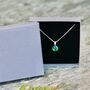 Emerald Green Fused Glass Pendant Necklace, thumbnail 1 of 12