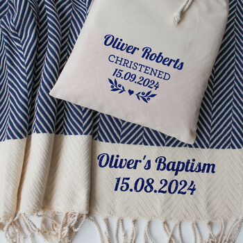 Personalised Soft Cotton Blanket, New Baby Gift, 9 of 12