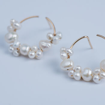 Pearl Cluster Stud Earrings, 2 of 8