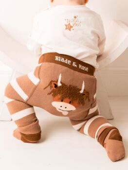 Neutral Highland Cow Leggings, 2 of 5